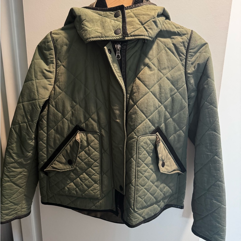 Rag & Bone Quilted Green Jacket with Hood
